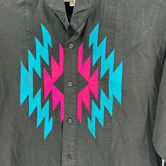 Vintage Expresso Collection tuxedo shirt western native indigenous southwestern - Picture 2 of 10